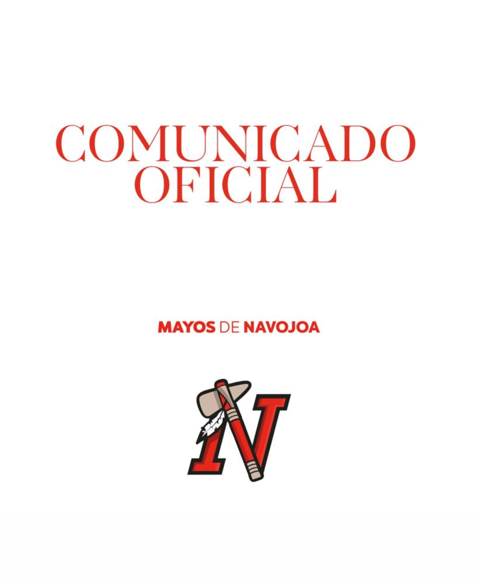 Comunicado oficial de Mayos de Navojoa