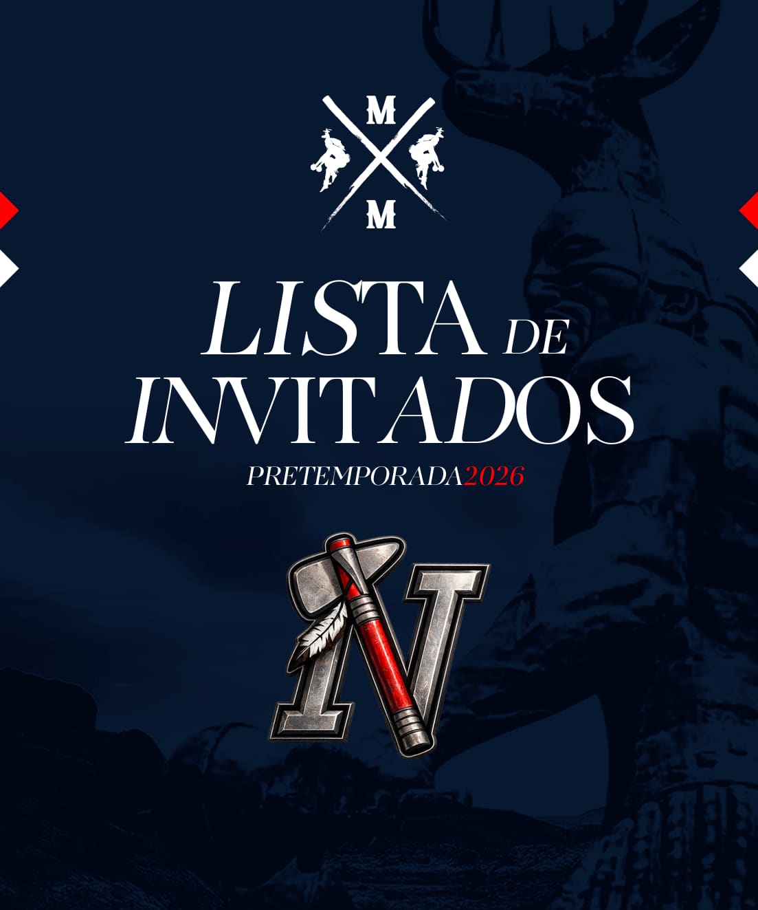 Gráfico oficial "Lista de invitados · Pretemporada 2026" de Mayos de Navojoa